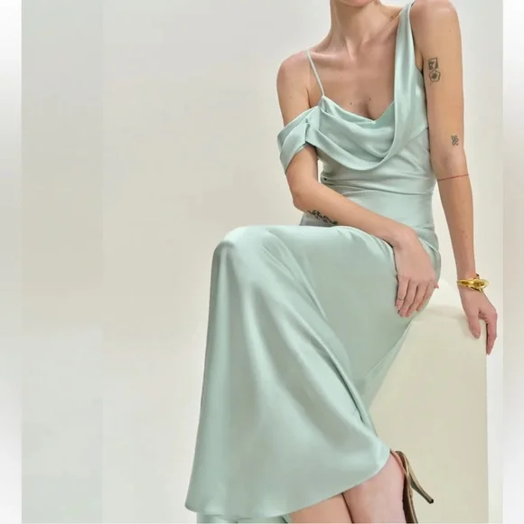 NEW NWT Reformation Ronda Dress Sea Glass Maxi